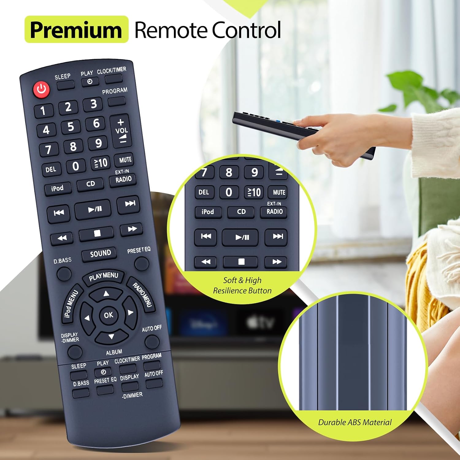 N2QAYB000640 Remote Control for Panasonic CD Stereo Audio System image 4