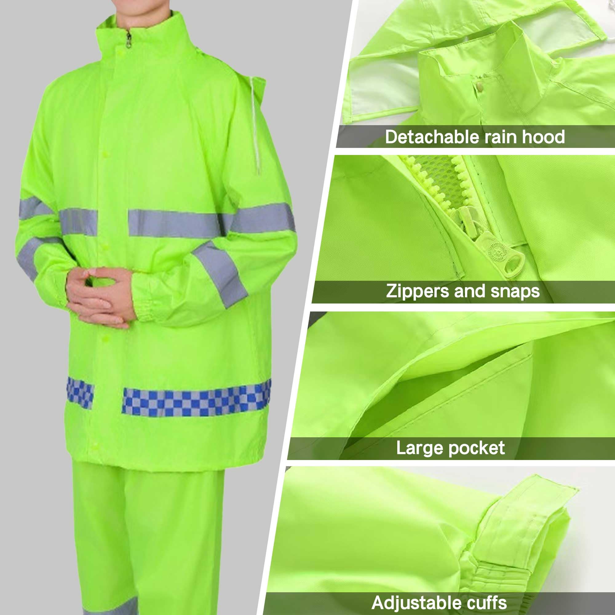 Wodoodporna kurtka przeciwdeszczowa Hi Vis dla mężczyzn, oddychający płaszcz z podszewką z siatki z niestandardowym logo, odporny na burzę, do pracy na świeżym powietrzu