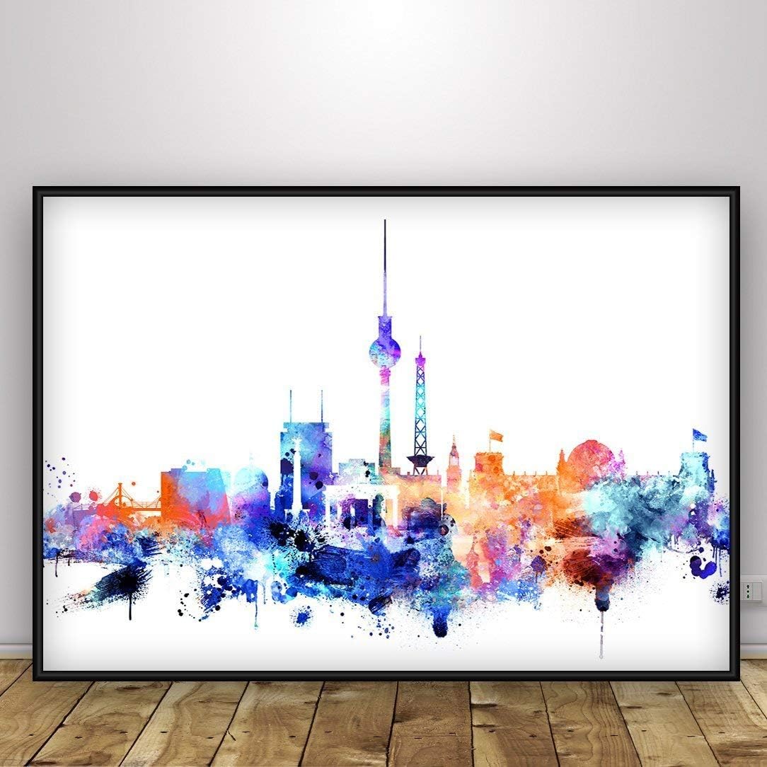Berlin City Art, Germany City Poster, Berlin Skyline Decor, Watercolor Berlin City Print, Urban illustration, City Art Germany Cityscape Art, Unframed print