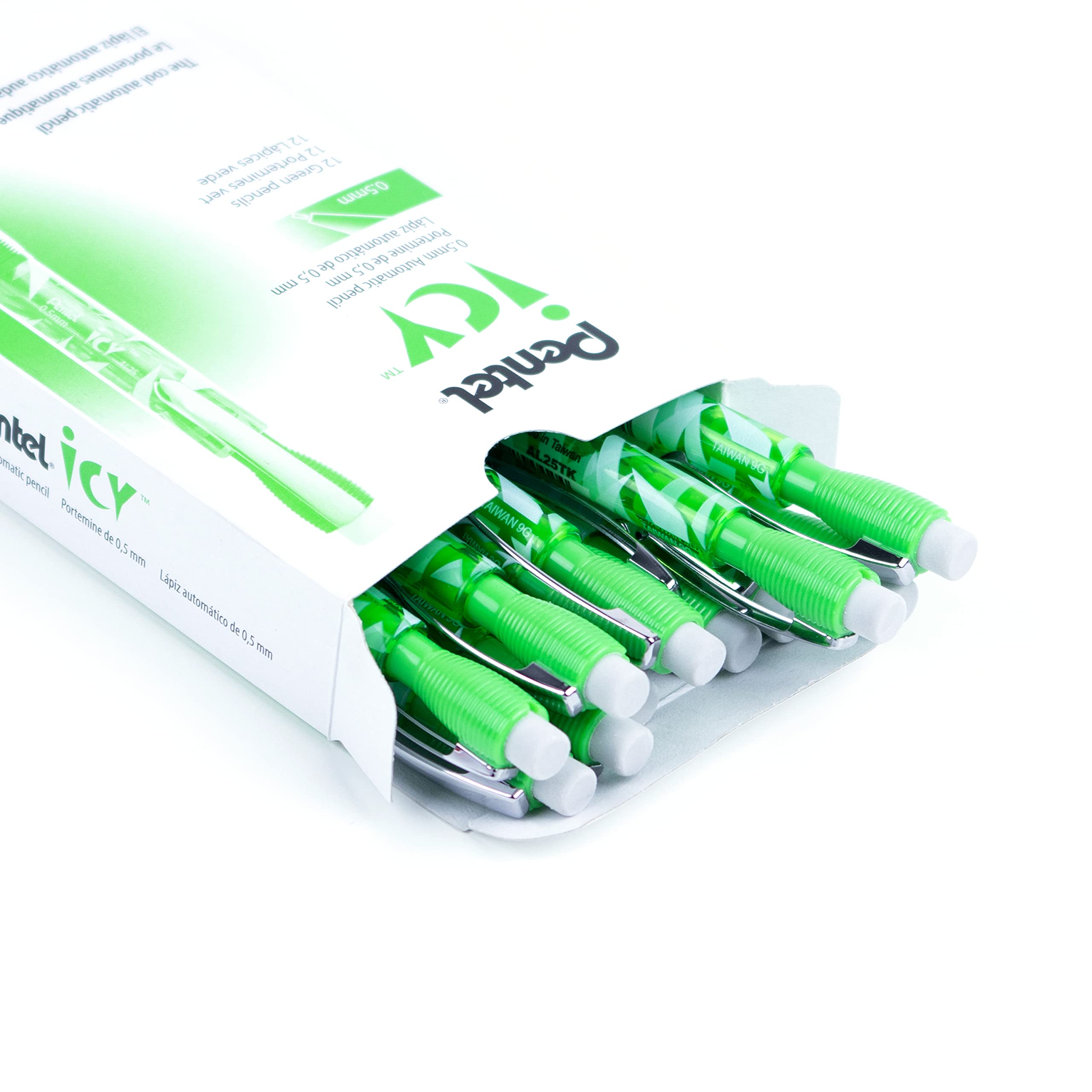 Pentel ICY - Portaminas, color Tinted Lime Green Barrel 0,5 mm