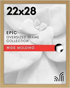 Americanflat 22x28 Poster Frame with Polished Plexiglass - Wide Picture Frames Made of Engineered Wood for Vertical or Horizontal Wall Display - Epic Collection - Pine