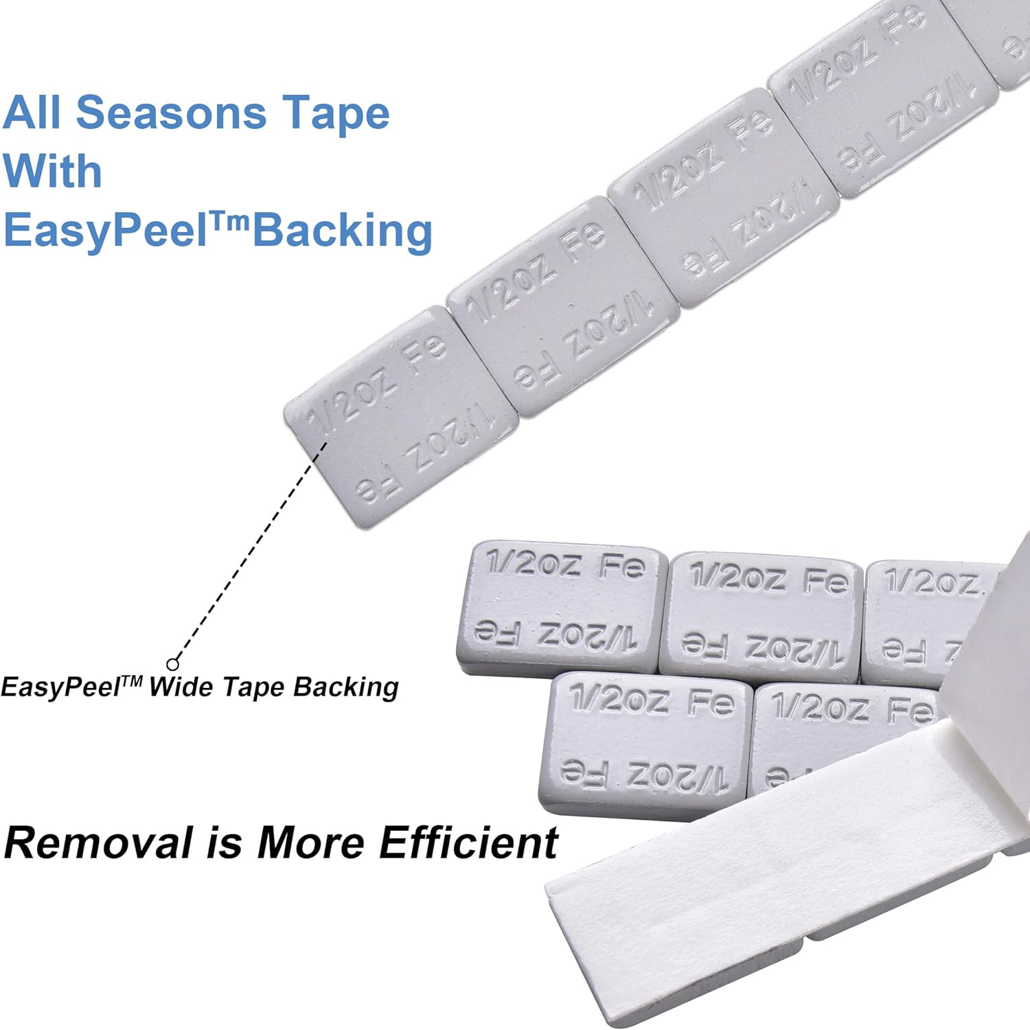 Eisen 4box 1/2oz,Stick on Adhesive Wheel Weights,288pcs,48strips/Box,Grey