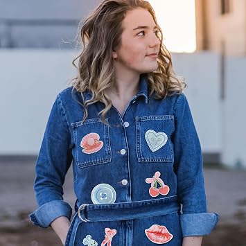 Boho Girly Iron On Patches, Cute Embroidery Applique Patch, DIY Decorative Heat Press Patches for Jeans Jackets Clothing Backpacks Hats (Boho5 12 Pcs)