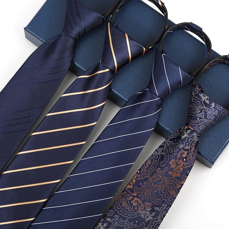 Business Formal Wear Personality Zipper Striped Tie Get Married Party Accessories