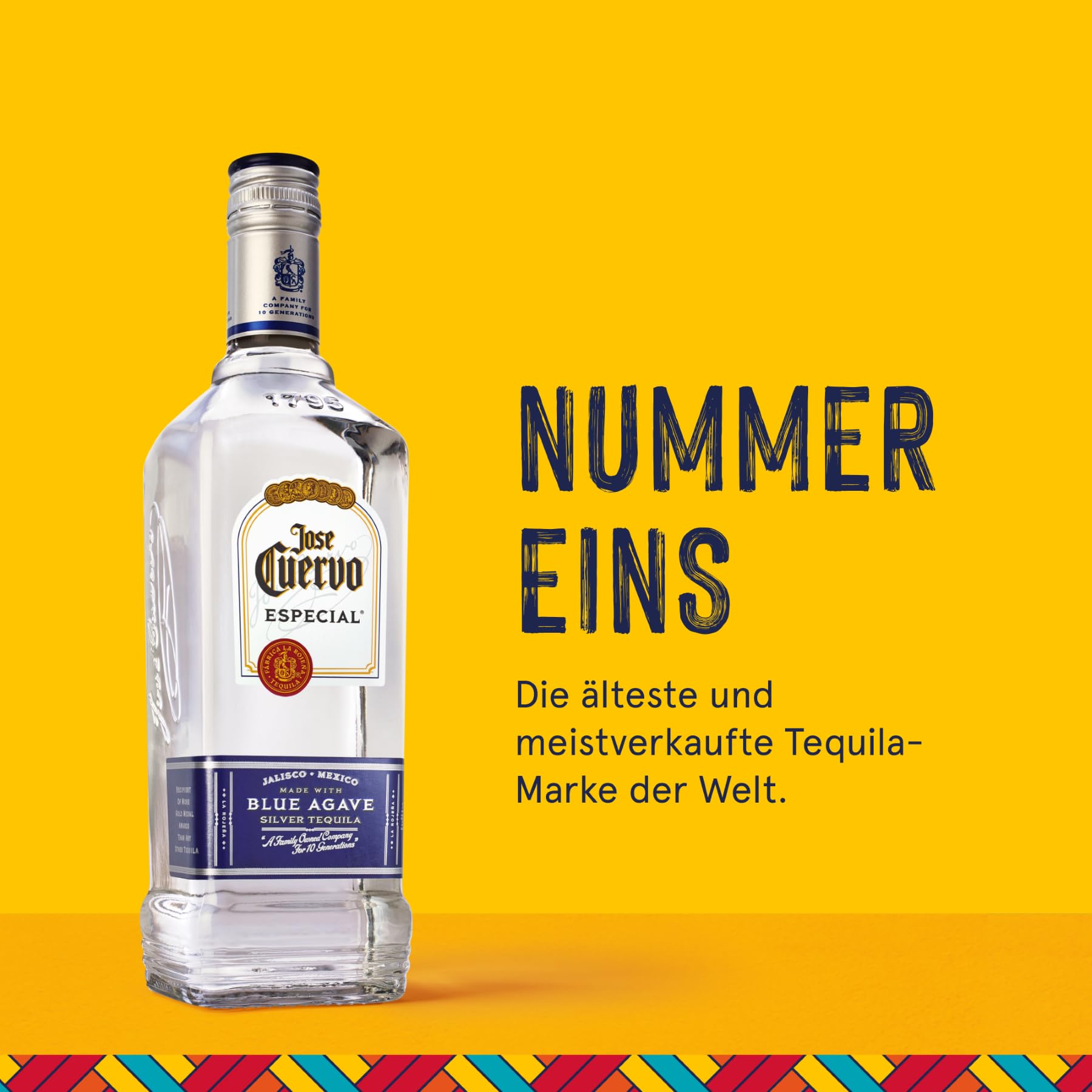 Jose Cuervo Especial Silver Original Tequila Mexiko (1 x 1,0 l) – Original mexikanischer Tequila mit 35 % Vol. Alkohol