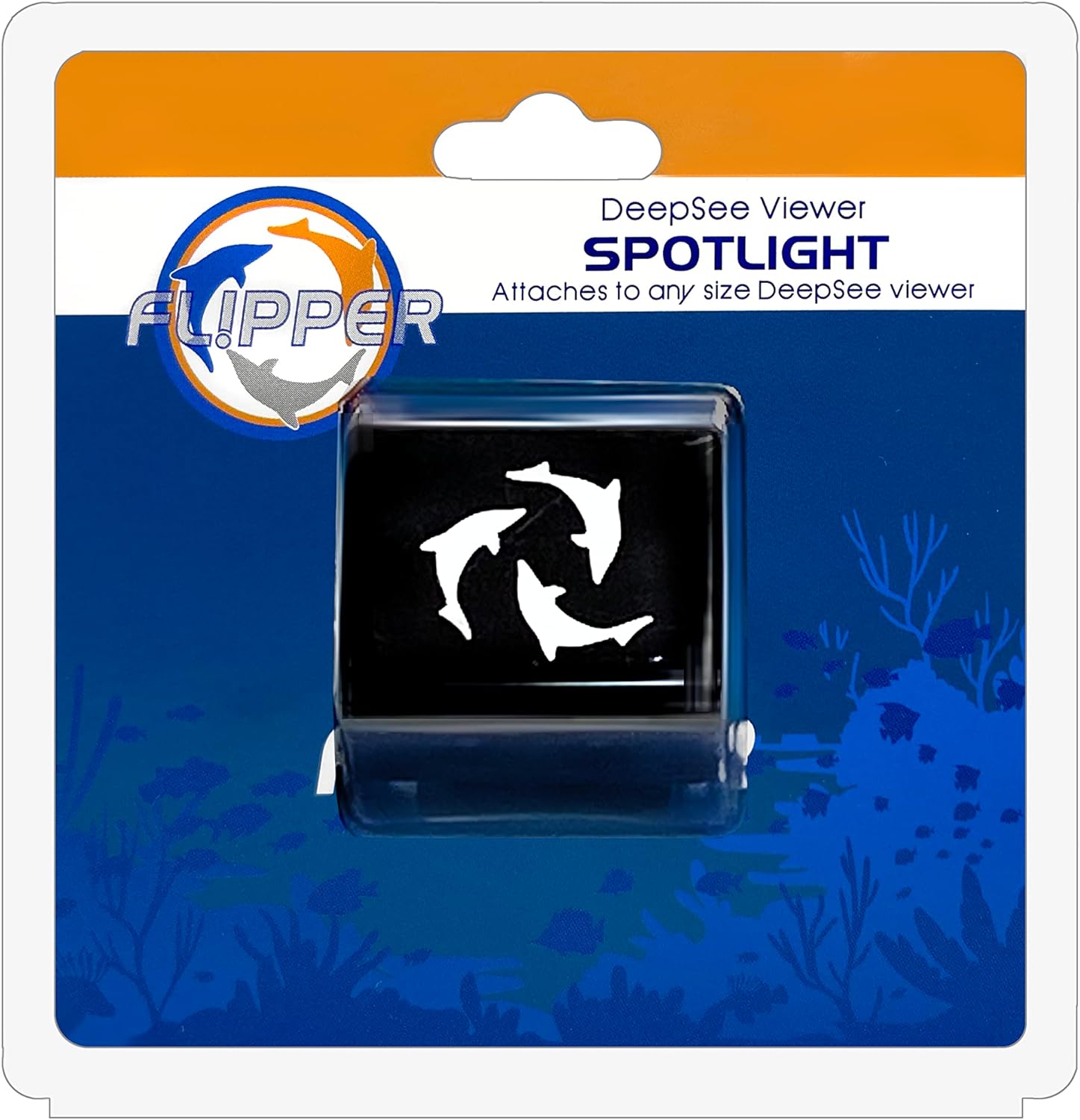 Flipper DeepSee Aquarium Magnifier Magnetic Viewer, Orange Filter Lens & Rechargeable LED Spotlights – Fish Tank Magnifying Glass – Flipper Fish Tank Accessories, 4"