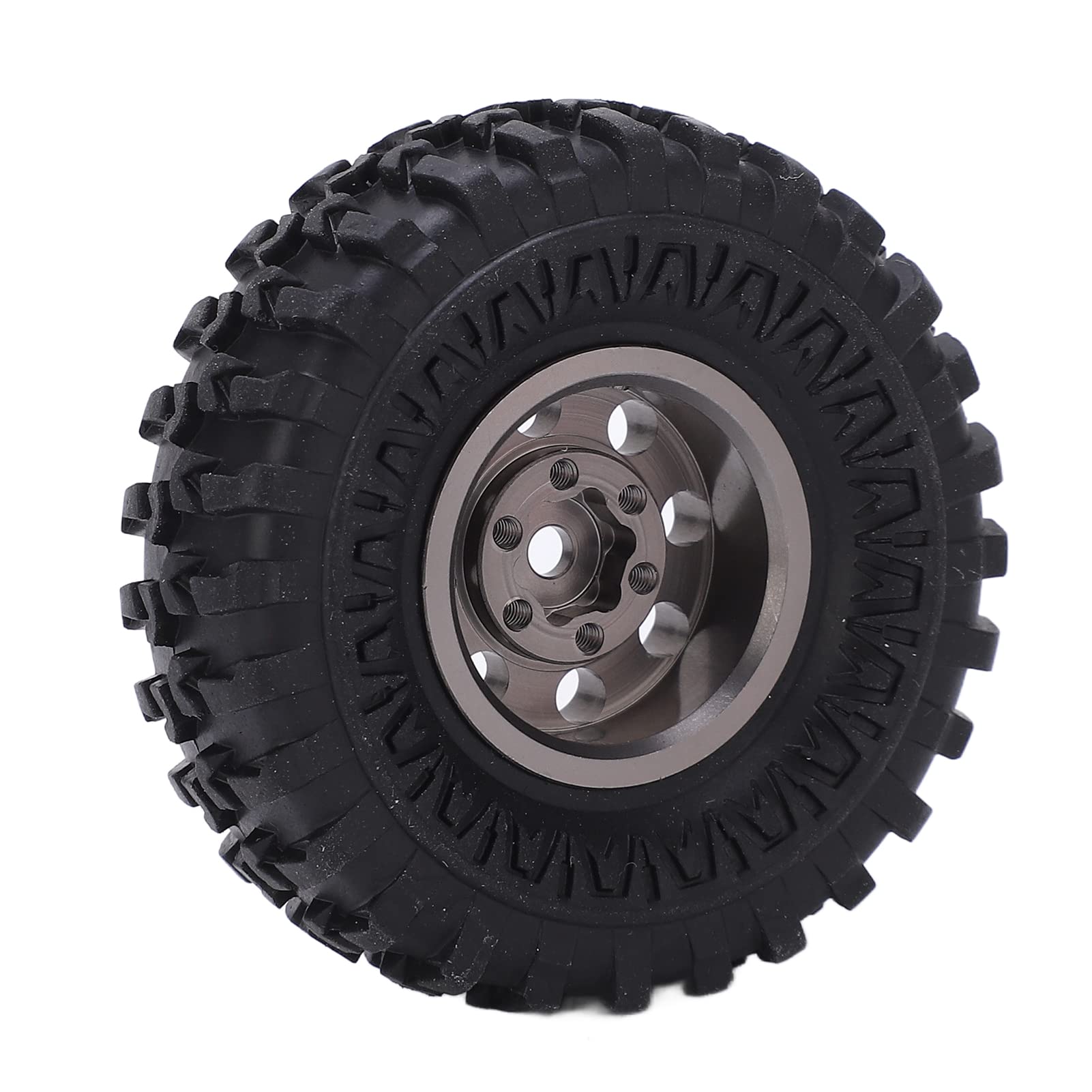 Oumefar Set Di 4 Ruote E Pneumatici RC In Alluminio E Gomma Per Axial SCX24 1/24 E 1/18 - Rosse - 5