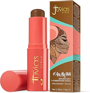 Juvia's Place I Am My Skin Hydra-Tint Foundation Stick - 5 Benin - Neutral Undertone, Rich Deep Tone, Buildable, Hydrating & Blurring Coverage, Satin Finish for a Flawless, Glowy Look All Day