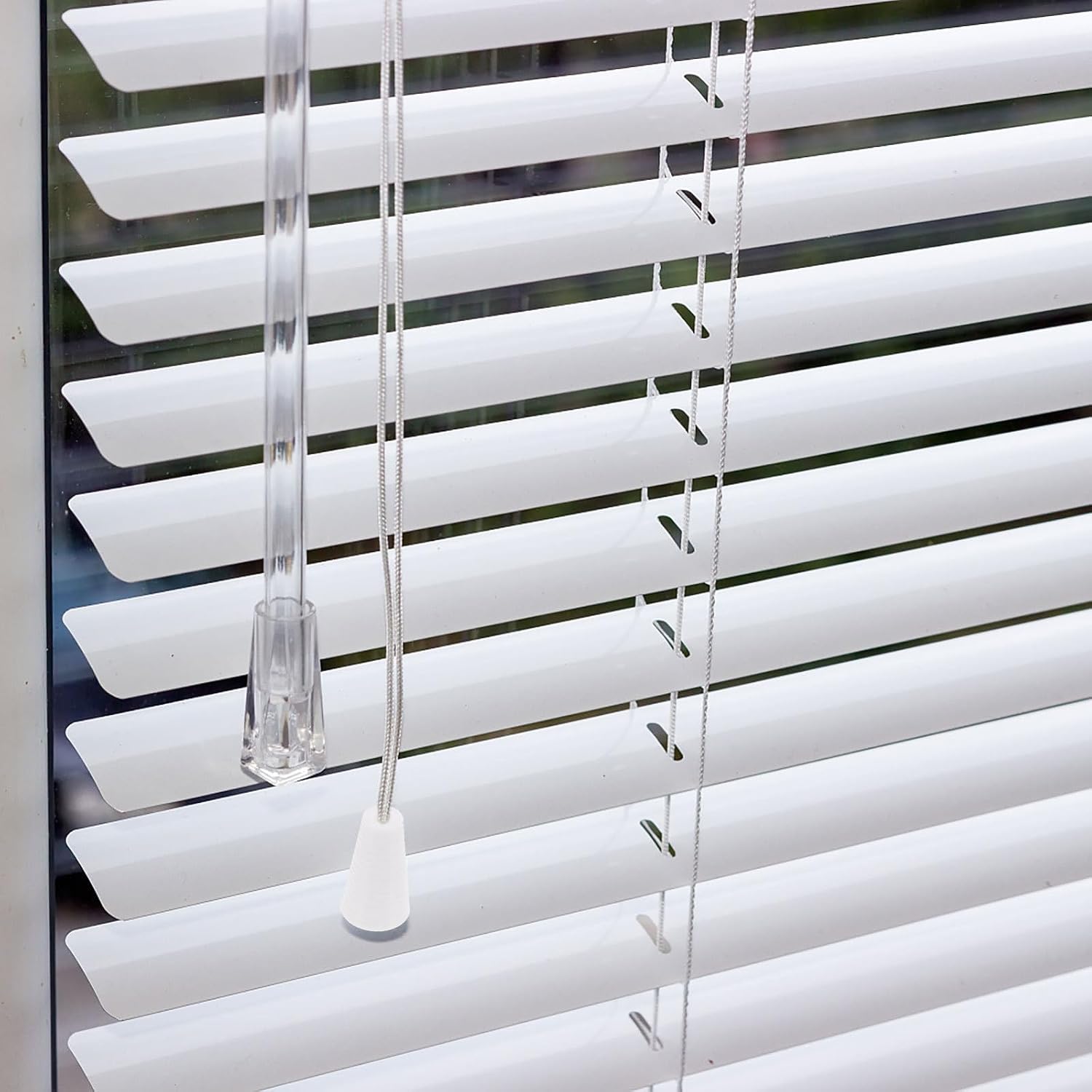 30Pcs Pull End for Window Blind Cord Knobs, Plastic Cord Tassel Drops Pull End for Blinds or Shades Pendant (White)