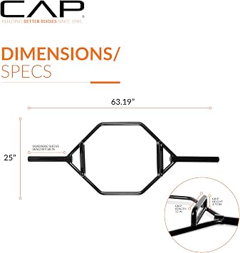 CAP Olympic Trap Bar | Heavy-Duty Hex Shrug & Deadlift Weight Bar