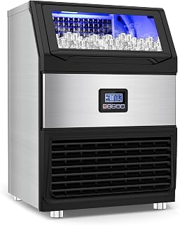 Commercial Ice Maker 300lbs/24H 75lbs Storage Stainless Steel Undercounter Freestanding Self-Cleaning Ice Machine