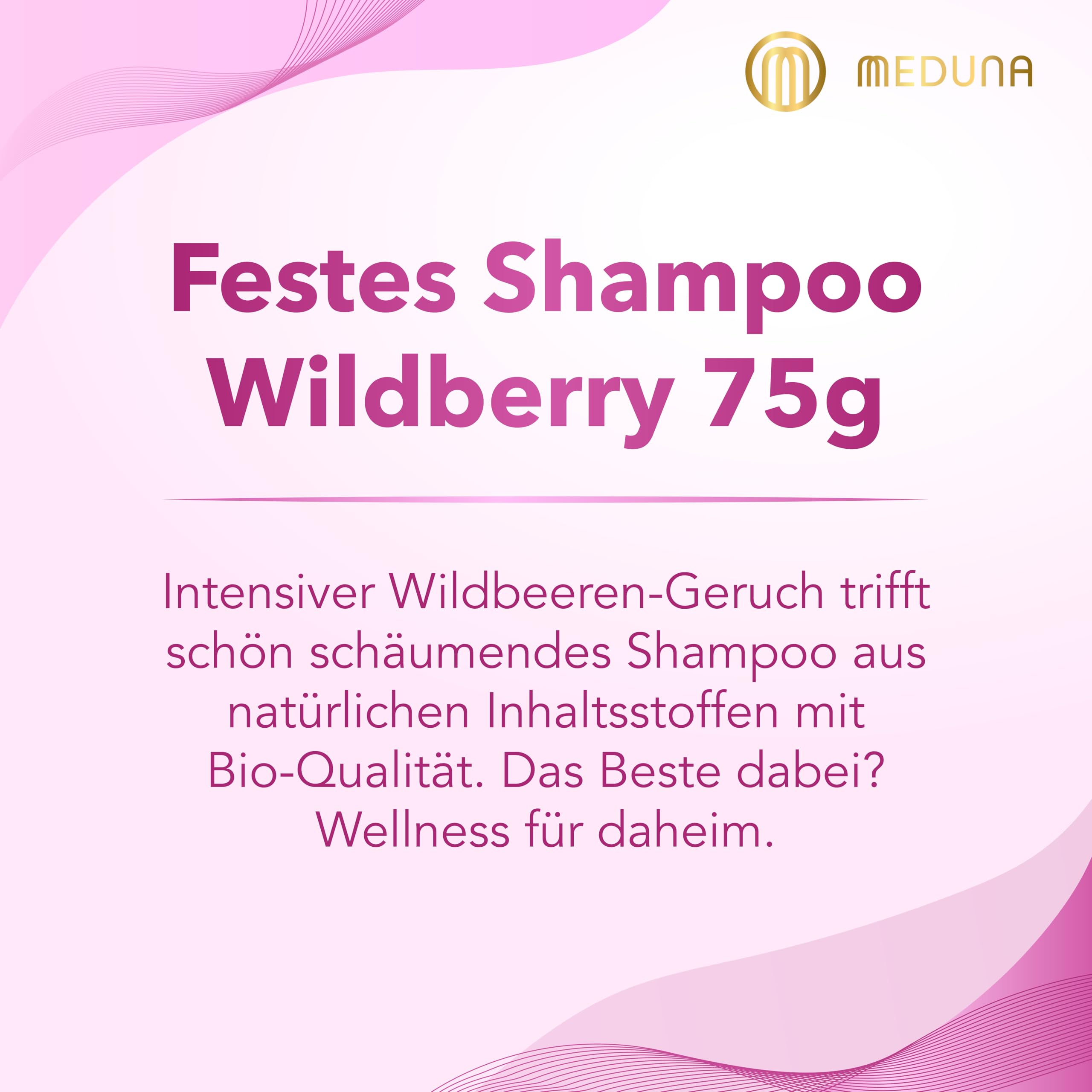 MEDUNA festes Haar-Shampoo Wild Berry 75g - Beerenduft - Haarseife mit Bio-Kokosöl & Shea Butter - Naturkosmetik Haarpflege Shampoo - Pflegeshampoo alle Haartypen - Made in Germany (5)