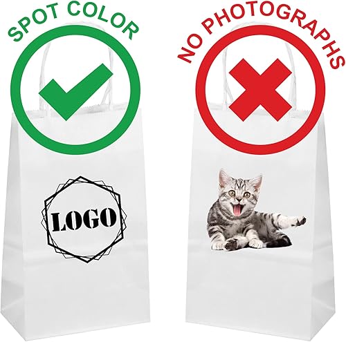 Miniatura 3 de Flexicore Packaging Bolsas de papel impresas personalizadas de Kraft blanco (14"x10"x15.5", 50)