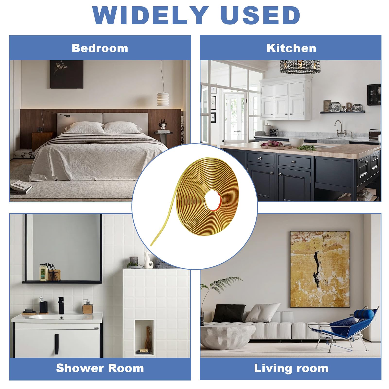 Modanatura Adesiva Autoadesiva In PVC - Listello Flessibile Per Pareti, Soffitti E Angoli - Bianco 8M - Foto 3