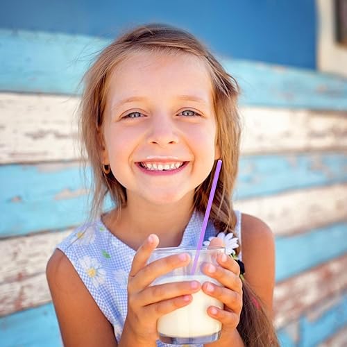 Miniatura 6 de 200 pajitas de plástico moradas, pajitas desechables moradas de 10.2 pulgadas, pajitas moradas de plástico para bodas, regalos de fiesta de