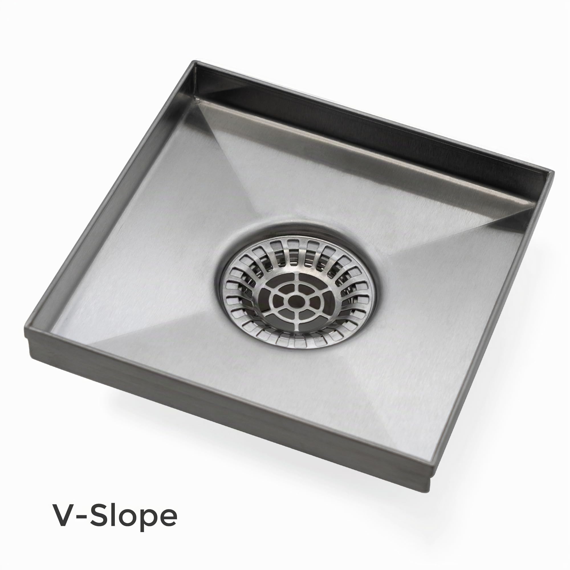 VANCOCO Scarico Doccia a Pavimento Quadrato 15×15 cm 2-in-1 Invisibile in Acciaio Inox, Sifone Orientabile 360°, Valvola Antiodori, Filtro per Capelli