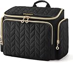 BAGSMART Travel Toiletry Bag, Large Wide-Open Travel Bag for Toiletries, Makeup Cosmetic Travel Bag with Handle-Black