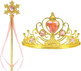 الأميرة تلبيس الأميرة وياندز التيجان وتيجان للفتيات الصغيرات Snowflake Wand Set Pink