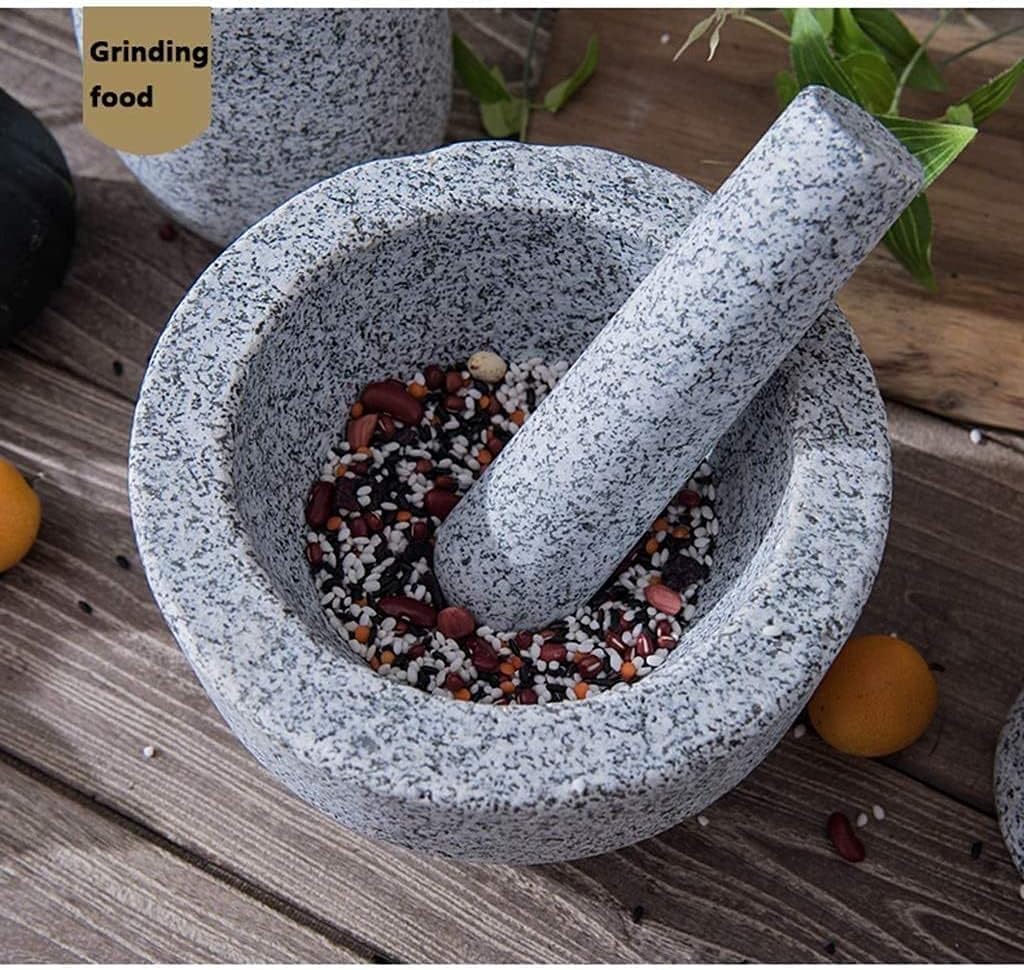 Mortar and Pestle Set Slip Scratch Resistant Bottom Granite Guacamole Bowl Kitchen Spices Pesto Grinder