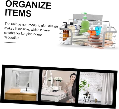 Miniatura 3 de ARTIBETTER Estante de acero inoxidable, 2 unidades, estantes de metal, organizadores de alimentos, estantes de baño de acero inoxidable, marco de