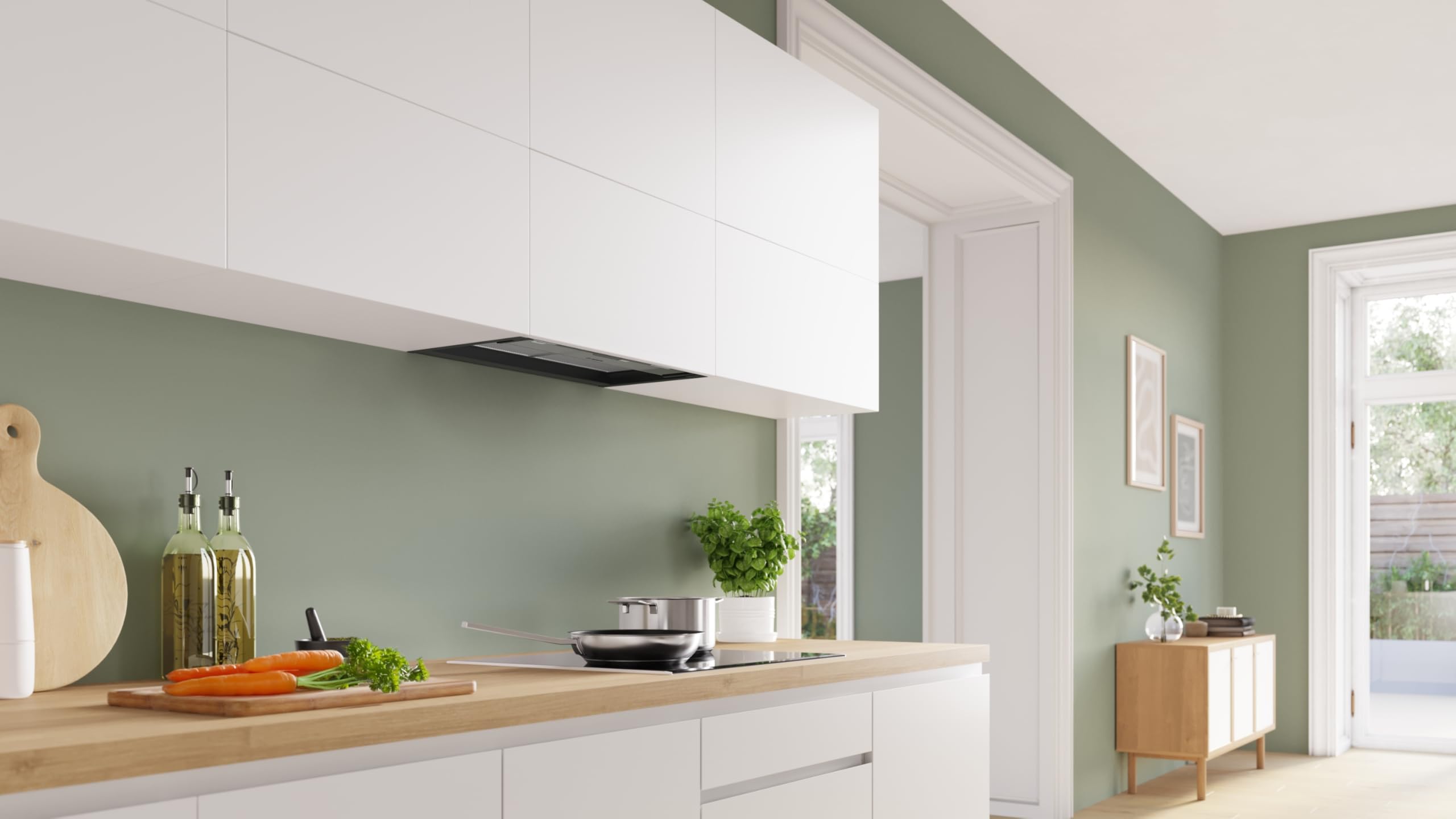 Serie 4 DBB65CC60 Integrierte Designhaube 60 cm Klarglas Mattschwarz