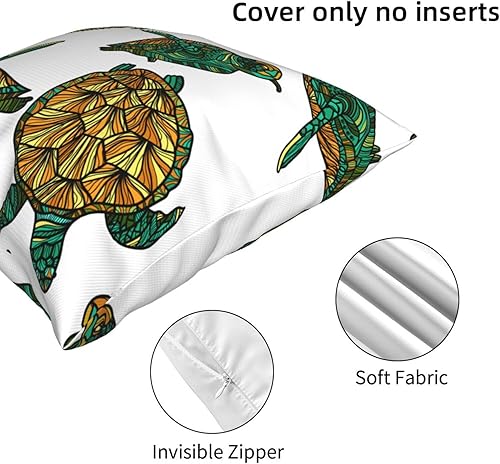 Miniatura 3 de Aimeryup Throw Pillow Covers 18x18 Inch Green Turtle Decorative Pillow Covers Cushion Covers cojines decorativos para sala Pillow Cases Cute Throw