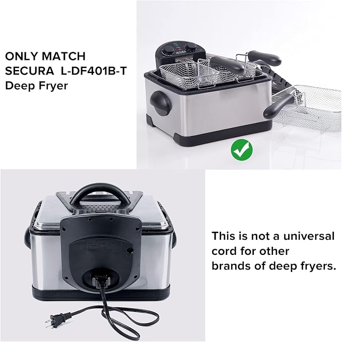 Cable de alimentación magnético para freidora Secura L-DF401B-T miniatura 4