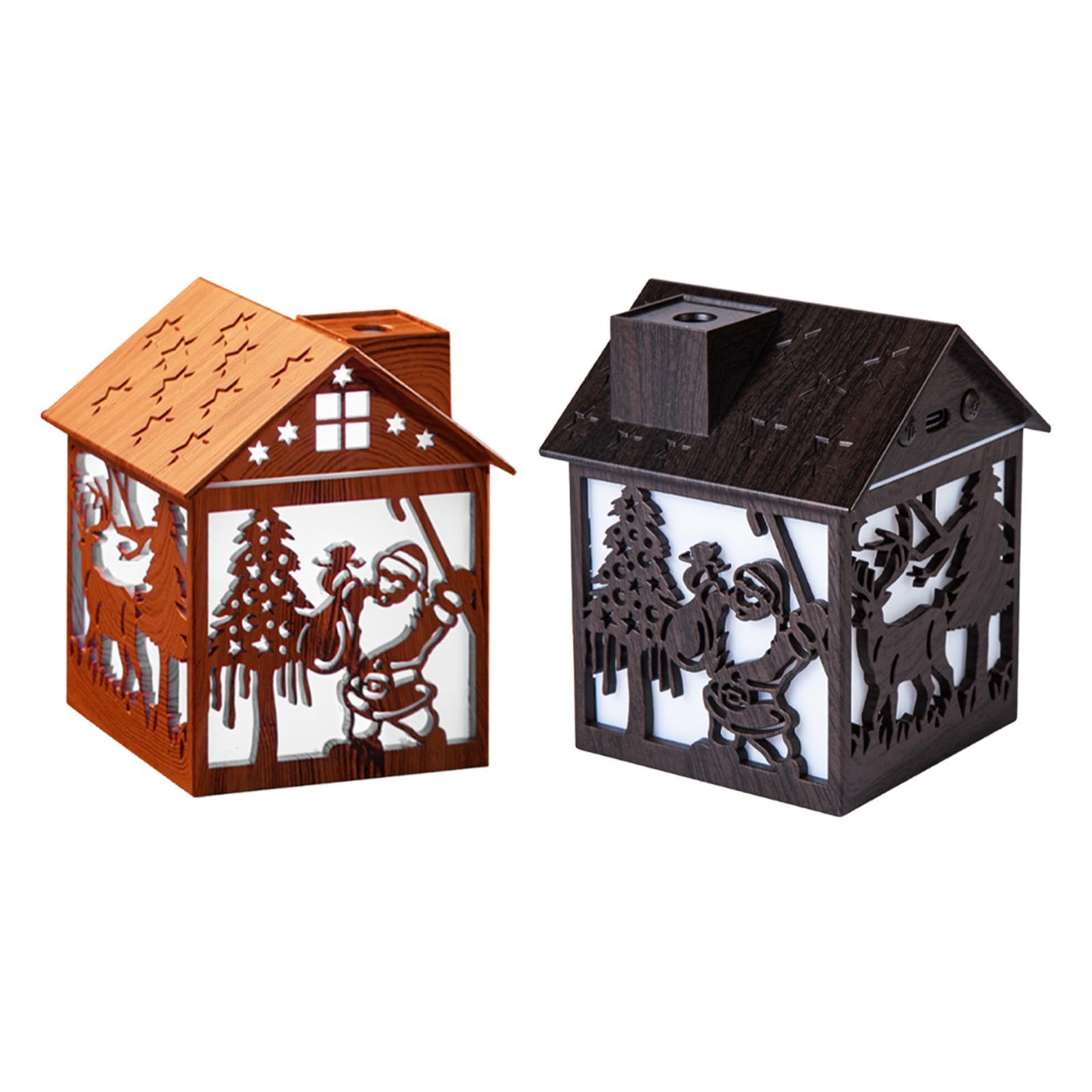 House Shaped Humidifier Colorful Lights with Night Light for Hotel Farmhouse Light wood grain| Aroma Diffuser | Fragrance Sticks | Room Freshener-image-17