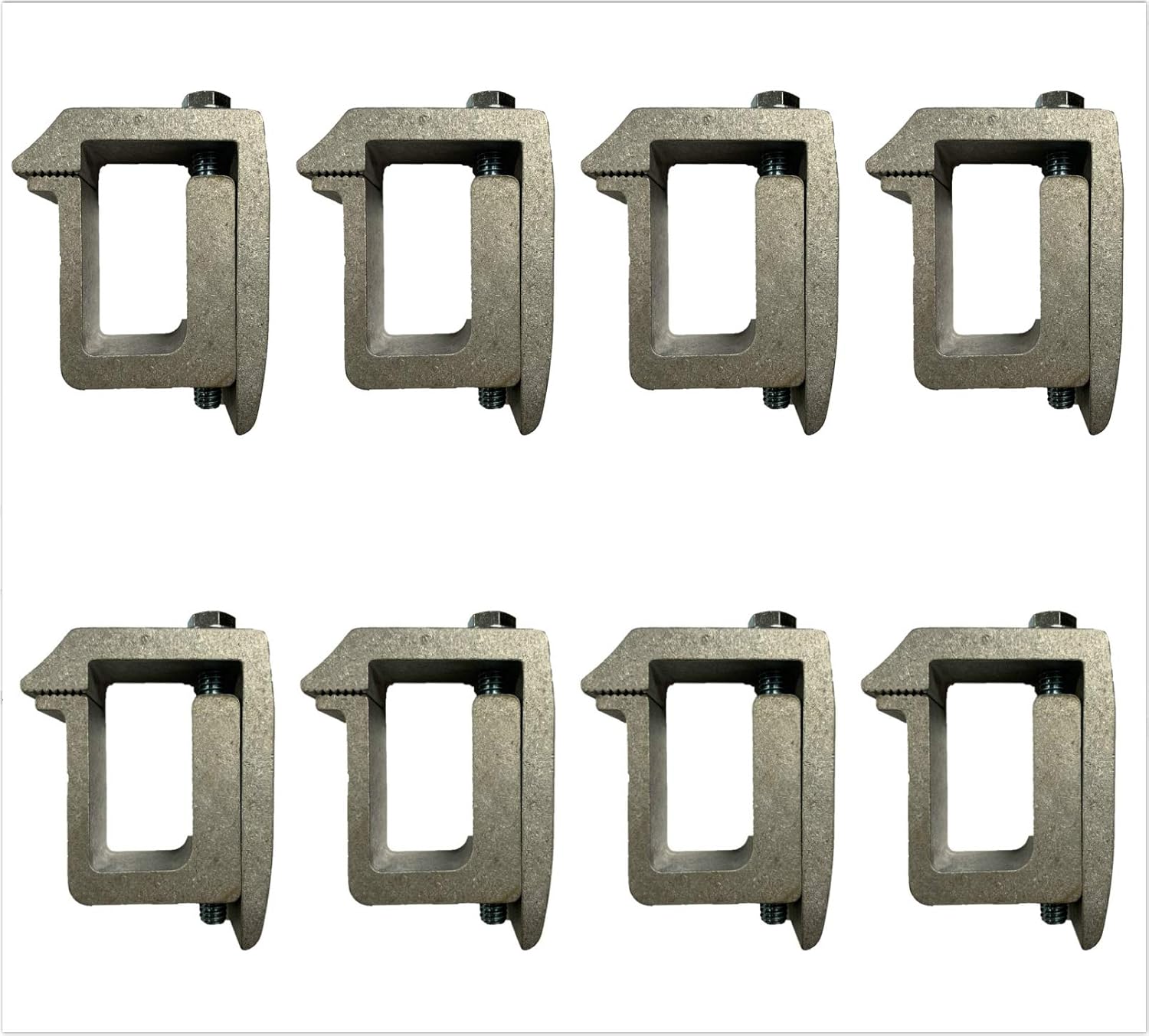 TMS Set of 8 Aluminum Cap Topper Mounting C Clamps For Non-Drilling Truck Rack Camper Shell Installation