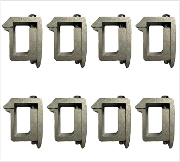 TMS Set of 8 Aluminum Cap Topper Mounting C Clamps For Non-Drilling Truck Rack Camper Shell Installation