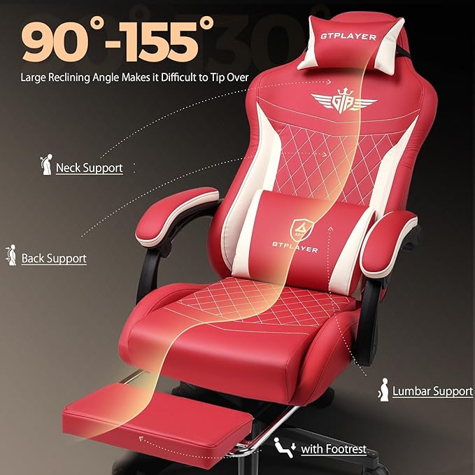 Silla Gamer Ergonómica con Reposapiés y Soporte Lumbar Color miniatura 6