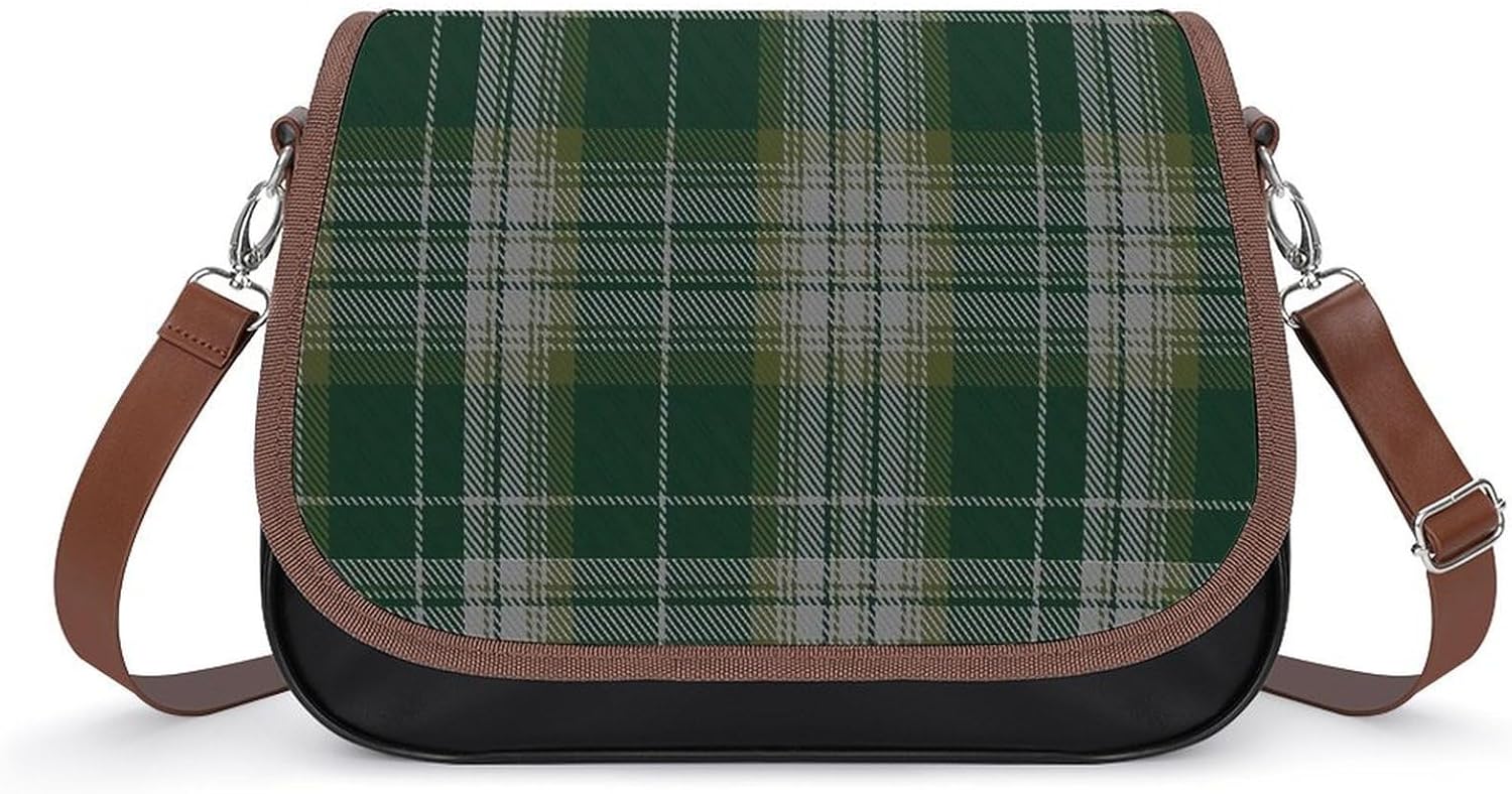 00266 Kelso TartanWomen's Faux Leather Crossbody Bag, Waterproof Wrinkle-Resistant Shoulder Bag with Detachable Strap, Large Capacity Casual Handbag, Fashion Daily Purse for Shopping Work Dating, Idea