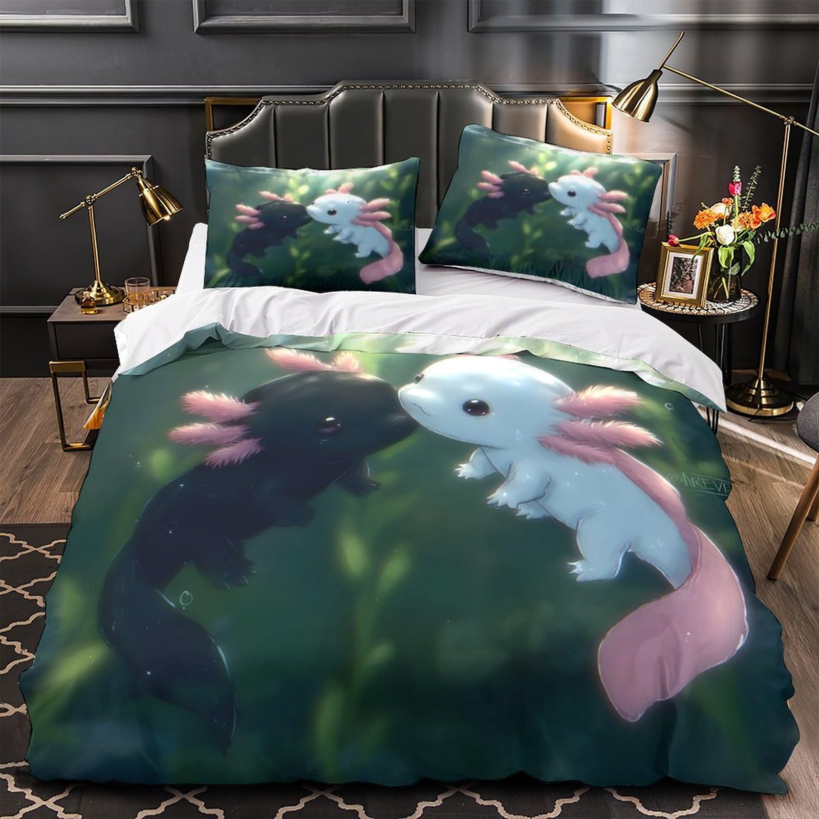 Housse de couette violette anti-acarien avec fermeture éclair pratique super king 260x220