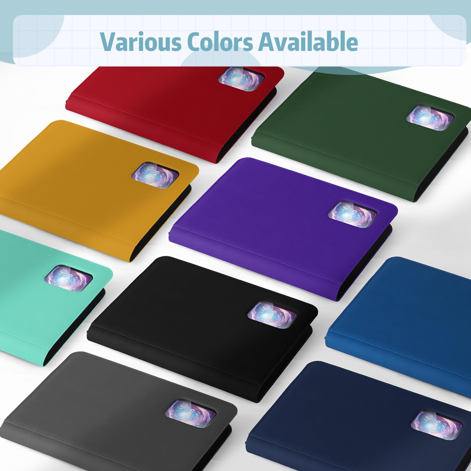 TCGPRO Toploader Binder mit Sichtfenster für 360 Karten in 3"x4" Rigid Hüllen, Toploader Album mit 9 seitliche Pocket und Reißverschluss, kompatibel mit MTG, TCG, Sports Cards etc. Schwarz
