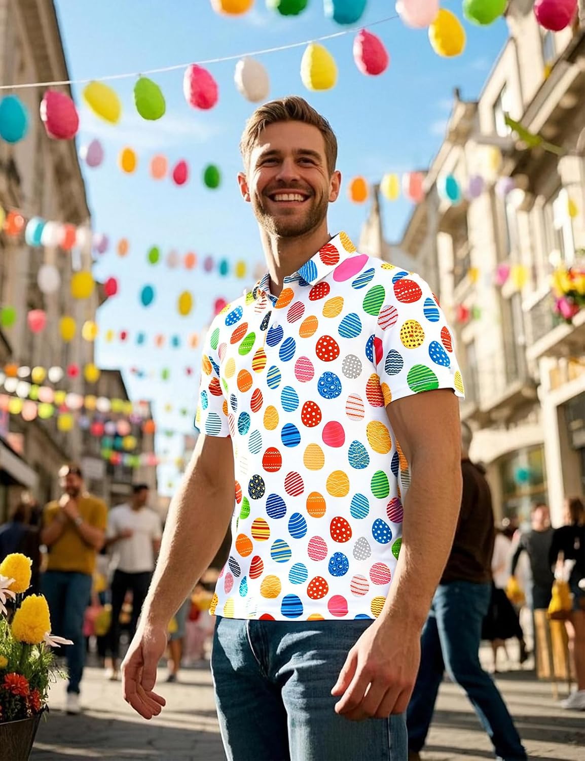 Funny World Men's 3D Pattern Printed Polo Shirts Short Sleeve Golf Shirt for Men - Image 5