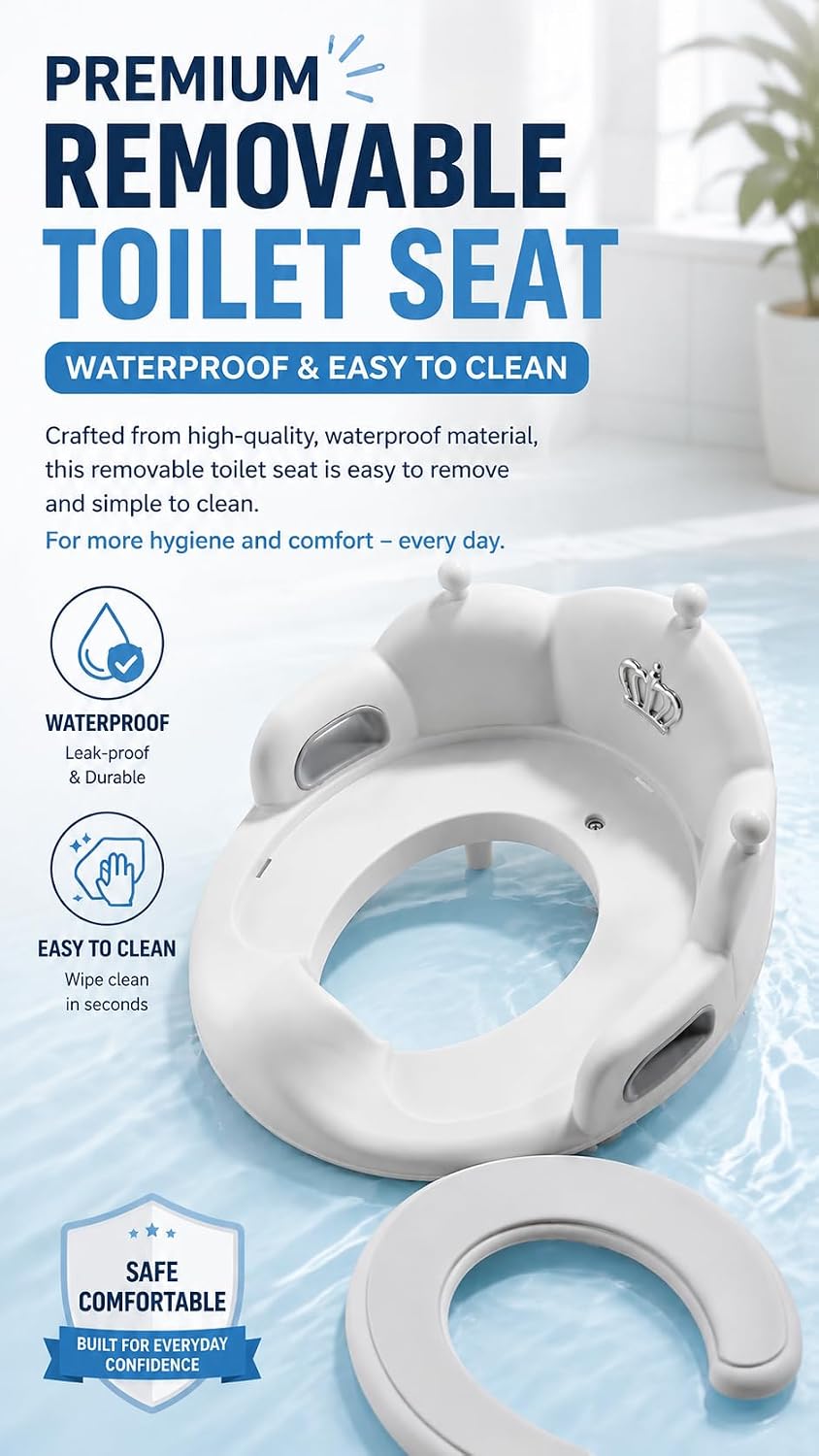 Baby Potty Training Seat with Step Stool, Potty Training Toilet for Boys Girls, Anti-Slip Toddler Stool for Bathroom, Kitchen, Toddler Toilet Seat Set (Gray, Potty Seat)