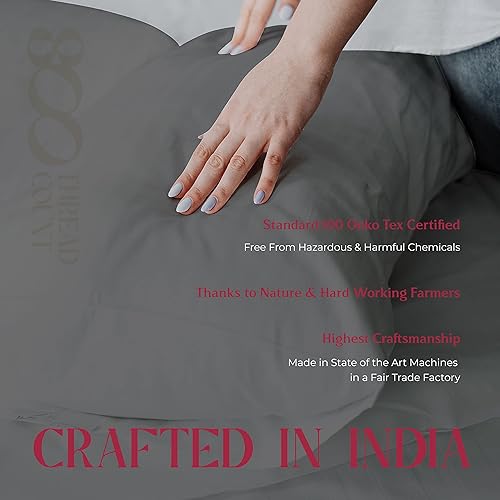 Miniatura 7 de Mayfair Linen Funda de edredón tamaño California KingKing, 800 hilos de satén de 3 piezas de algodón egipcio, funda de edredón de 100% algodón puro,