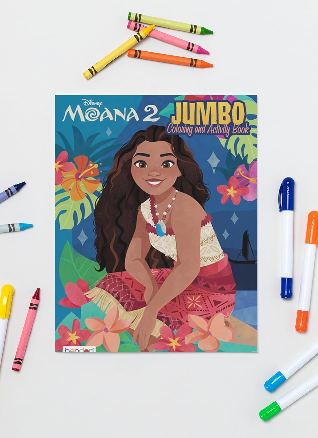 Bendon Moana Coloring Book | Moana 2 Coloring Books | Moana Jumbo Activity Book | Maui Coloring Book | Multicolor | Officially Licensed