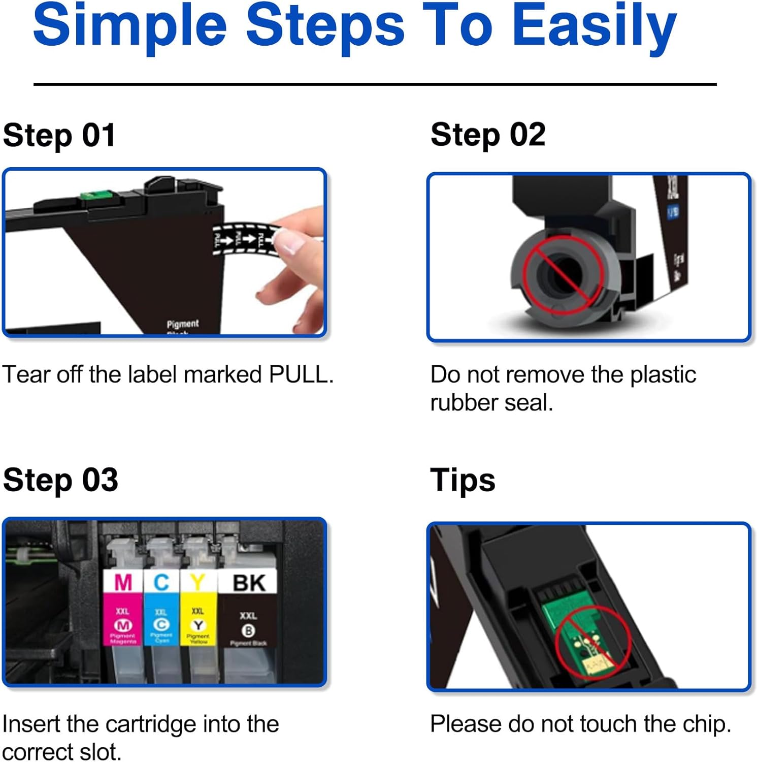 LC103XL Ink Cartridges Combo Pack 4-Pack (BK/C/M/Y) Replacement for Brother Ink LC101XL LC103 XL for MFC-J870DW MFC-J6920DW MFC-J6520DW Printer Ink