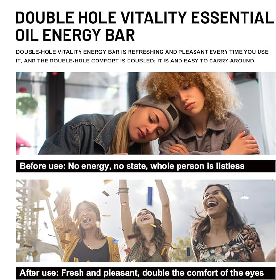 Nasal Inhaler Stick,Energizing Energy Bar Aromatherapy Nasal Stick - Portable Personal Diffuser Sniffer for Vitality Energy Oil, Boost