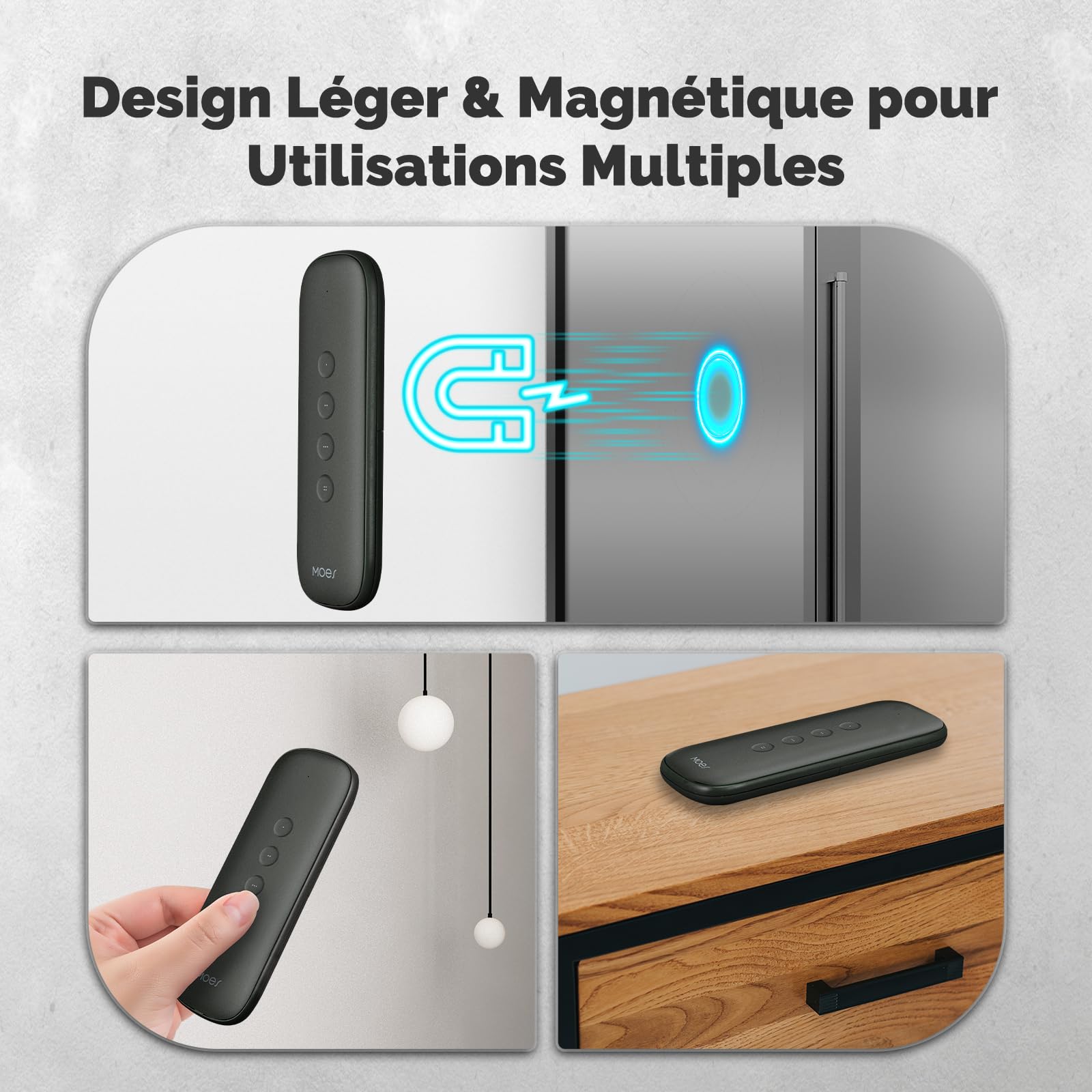 MOES ZigBee Interrupteur Intelligent Commutateur sans Fil | 12 scènes, sans installation, MOES ZigBee Hub nécessaire, télécommande, app Smart Life/Tuya