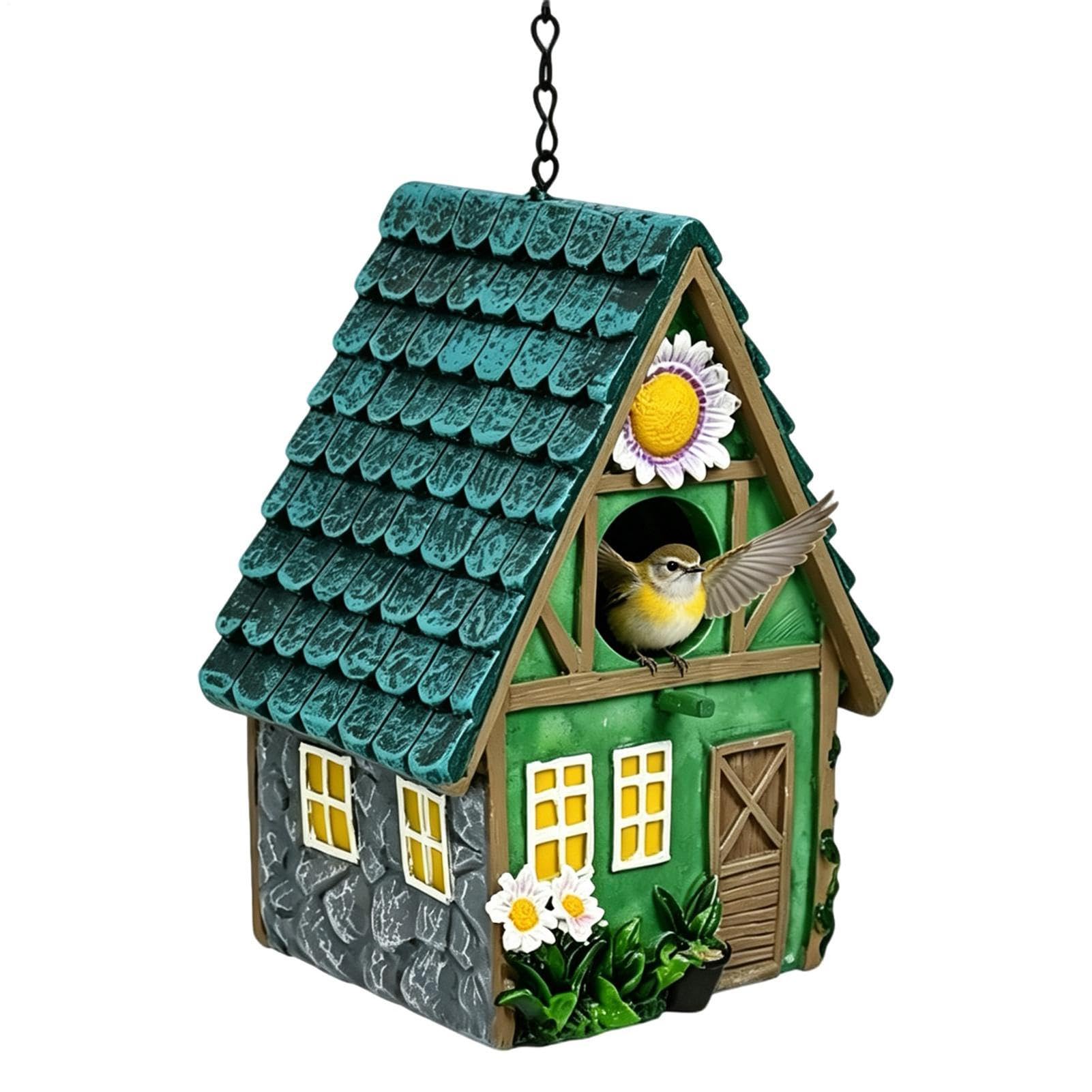 Casetta per uccelli da appendere, decorazione ornamentale per albero in