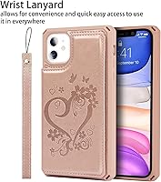 Vista 204 de Cavor for iPhone 11 Wallet Case with Card Slots Holder,Premium PU Leather Kickstand Feature Case [Wrist Strap] Double Magnetic Clasp Shockproof Flip