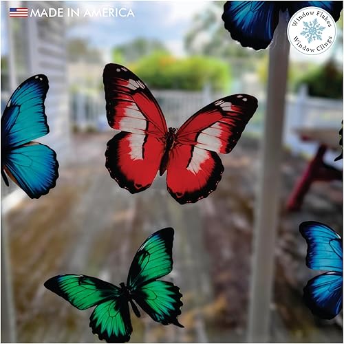 Miniatura 6 de 36 adhesivos de mariposa para ventanas y puertas de vidrio  Calcomanías de ventana para golpes de pájaros  Decoración de calcomanías de ventana
