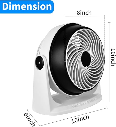Miniatura 3 de HealSmart Ventilador de mesa, ventilador de escritorio, ventilador de circulación de aire de mesa con control de 3 velocidades y rotación de 110,