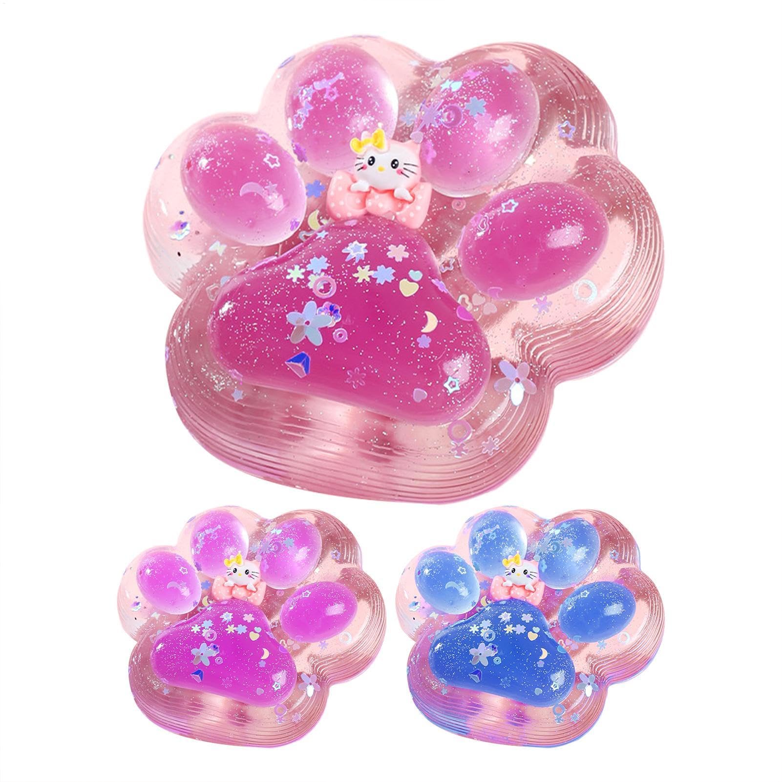 3Pc Squishy Patte de Chat,Jouet à Presser Squishy en Forme de Patte de Chat,Anti-Stress Kawaii Squishy Chat Patte,Anti Stress Jouet - Jeux - Jouets