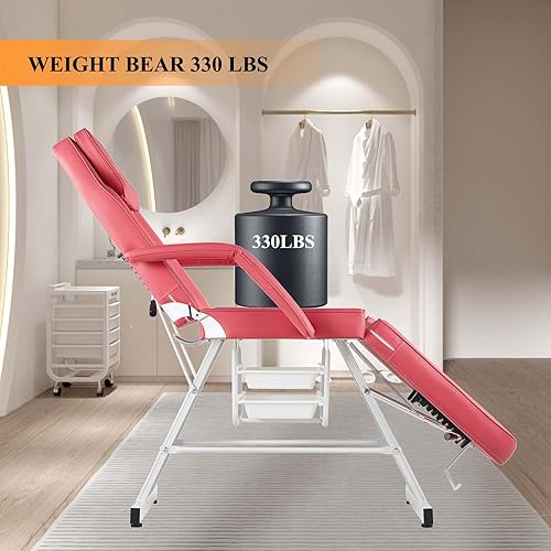 Miniatura 5 de Silla facial de masaje de 73 pulgadas, cama de masaje multiusos de 3 secciones, mesa de tatuaje profesional, equipo de spa para spa facial, equipo