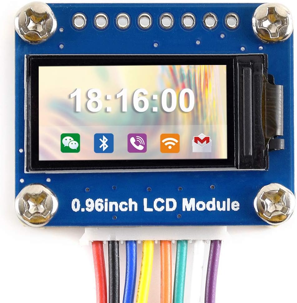 Waveshare 0.96inch LCD Display Module IPS Screen 160x80 HD Resolution SPI Interface RGB 65K Color, 0.96inch LCD Module
