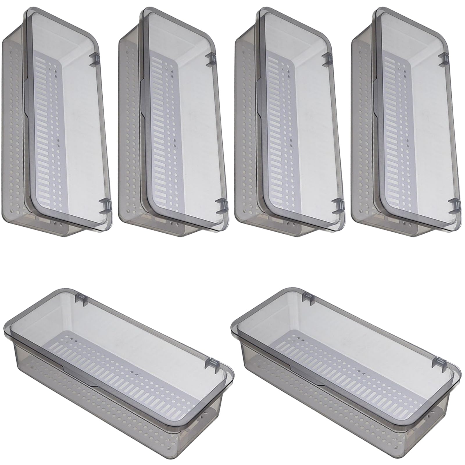 HDOYTXXM Polystyrene Tool Dishes 6PCS Set Water Immune Lid Planner for Kitchen Drawer Outdoor Tasks Polystyrene Drawer Storage Container for Utensils