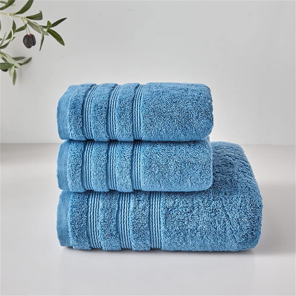 Cotton Towels for Adults Towel Set Soft Bath Solid Color Face Towel Bathroom Shower Bath Towel Color A